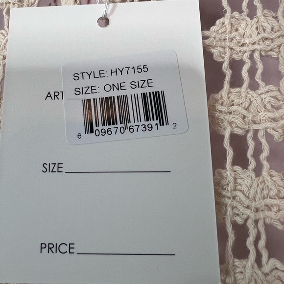 Nali Collection white Cotton Crochet Fringe Sleeveless Cardigan - Picture 7 of 9